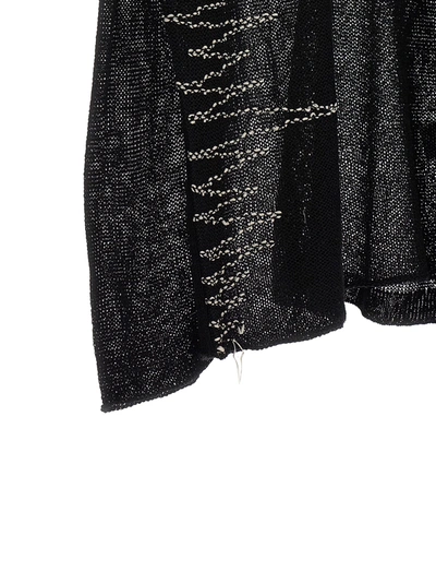 Shop Yohji Yamamoto Contrast Embroidery Sweater Sweater, Cardigans Black
