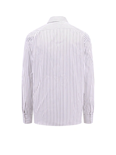 Shop Bottega Veneta Cotton Shirt With Striped Motif