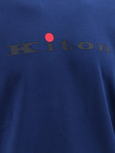 Shop Kiton Cotton Sweatshirt With Frontal Logo