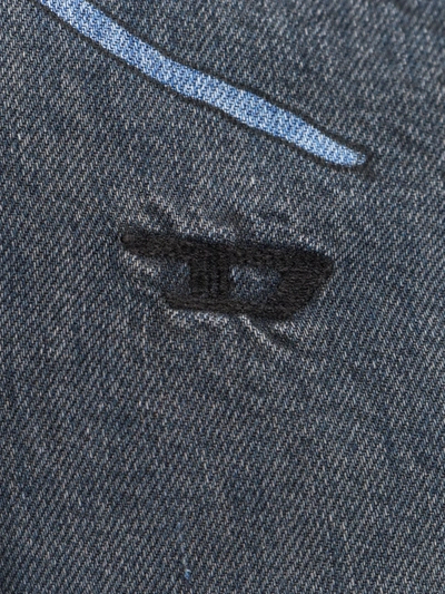 Shop Diesel Denim Shirt With Embroidered Logo