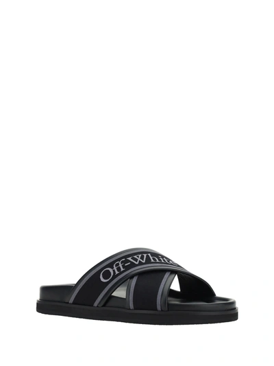 Shop Off-white Leather Sliders