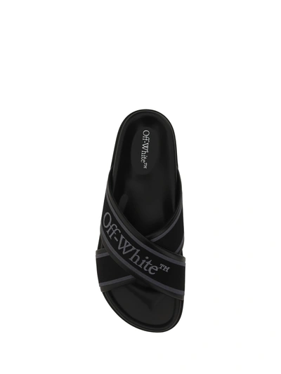 Shop Off-white Leather Sliders