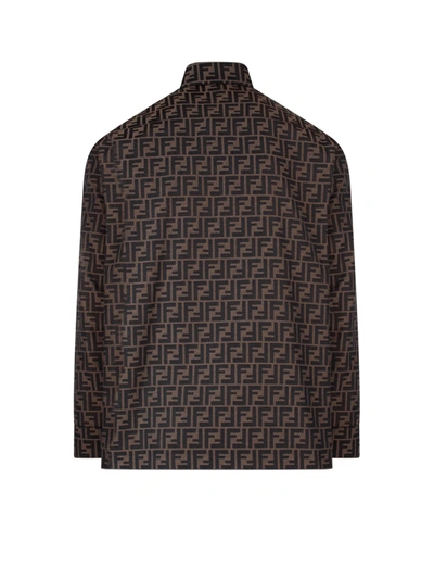 Shop Fendi Lined Shirt With All-over Ff Print