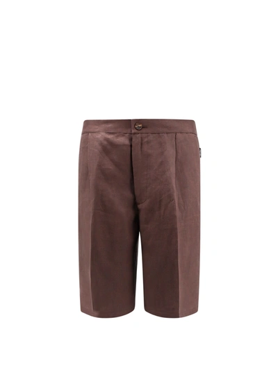Shop Hevo Linen Bermuda Shorts With Pinces