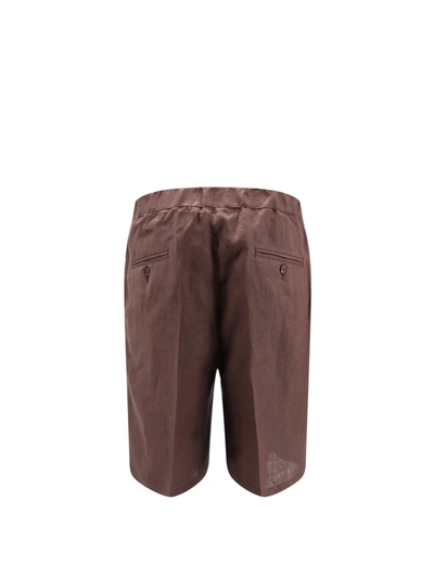 Shop Hevo Linen Bermuda Shorts With Pinces