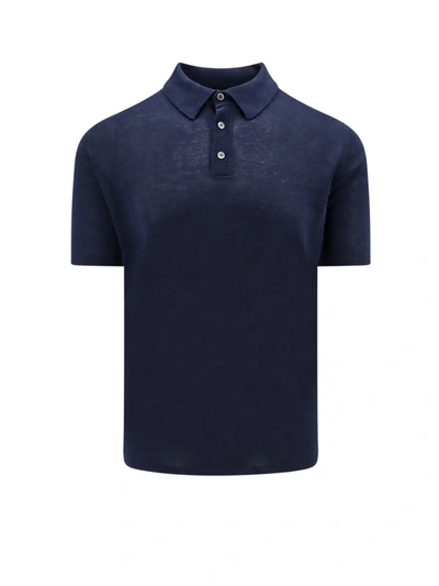 Shop Roberto Collina Linen Polo Shirt