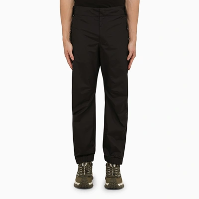 Shop Moncler Black Trousers In Technical Fabric