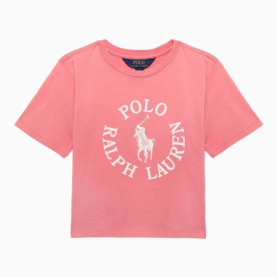 Shop Polo Ralph Lauren Pink Cotton T-shirt With Logo