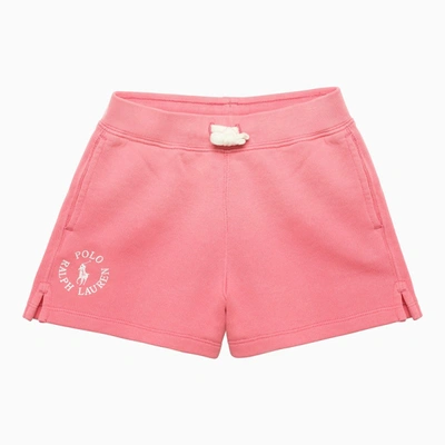 Shop Polo Ralph Lauren Pink Cotton Shorts With Logo