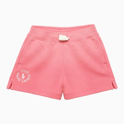 POLO RALPH LAUREN PINK COTTON SHORTS WITH LOGO 