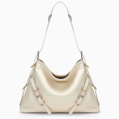 Shop Givenchy Medium Voyou Bag In Ivory Leather In Grey