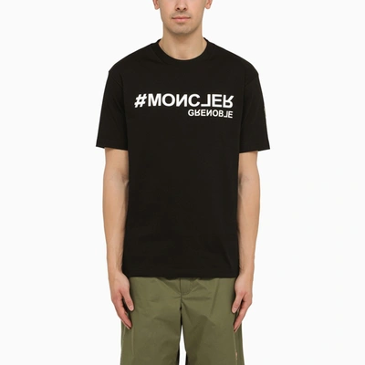 Shop Moncler Grenoble | Black Cotton T-shirt With Logo