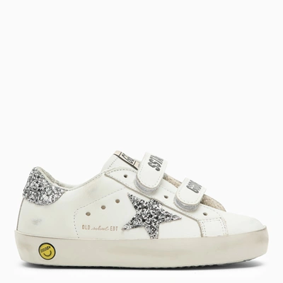 Shop Golden Goose Old School White/silver Low Trainer