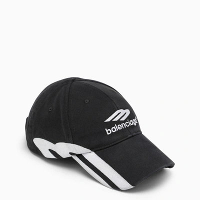 Shop Balenciaga | Black Washed Out Baseball Cap With Logo