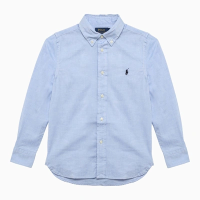 Shop Polo Ralph Lauren Light Blue Cotton Button-down Shirt