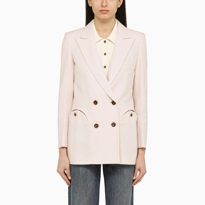 Shop Blazé Milano | Midday Sun Wisteria-coloured Linen Jacket In Pink