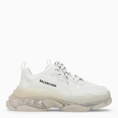 Shop Balenciaga White Triple S Sneakers