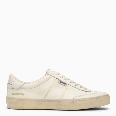 Golden Goose Soul Star Leather Low-top Sneakers With Used Effect In White