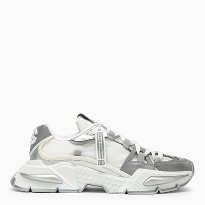 Shop Dolce & Gabbana Air Master Silver/white Fabric Sneaker In Metal