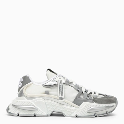 Dolce & Gabbana Dolce&gabbana Air Master Silver/white Fabric Sneaker In Metal
