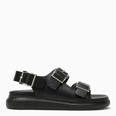 Shop Alexander Mcqueen Black Leather Sandal