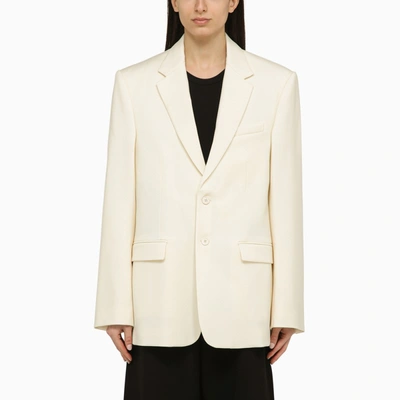 Shop Wardrobe.nyc | White Single-breasted Jacket In Wool