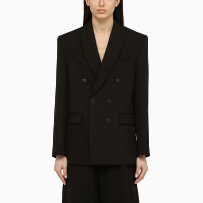 Shop Wardrobe.nyc Black Double-breasted Jacket In Wool