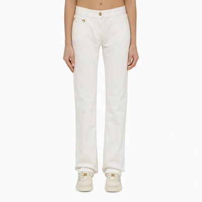 Palm Angels Trousers Beige In White