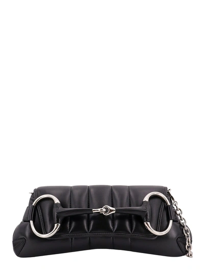 Shop Gucci Padded Leather Shoulder Bag With Iconic Frontal Horsebit