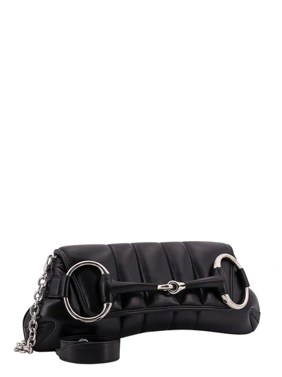 Shop Gucci Padded Leather Shoulder Bag With Iconic Frontal Horsebit