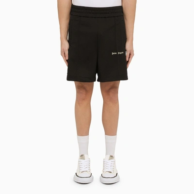 Shop Palm Angels | Black Cotton Bermuda Shorts With Logo