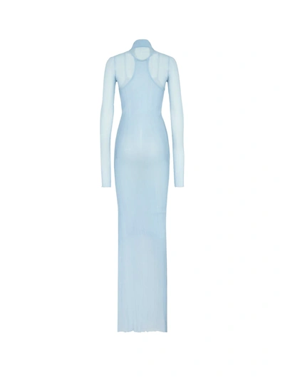 Shop Fendi Ribbed Silk Long Dress