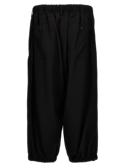 Shop Yohji Yamamoto U-gather Cropped Pants Black