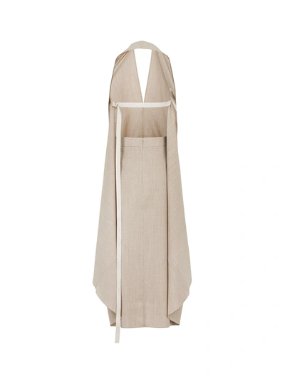 Shop Fendi Wool Dress With Back Logoed Ribbon
