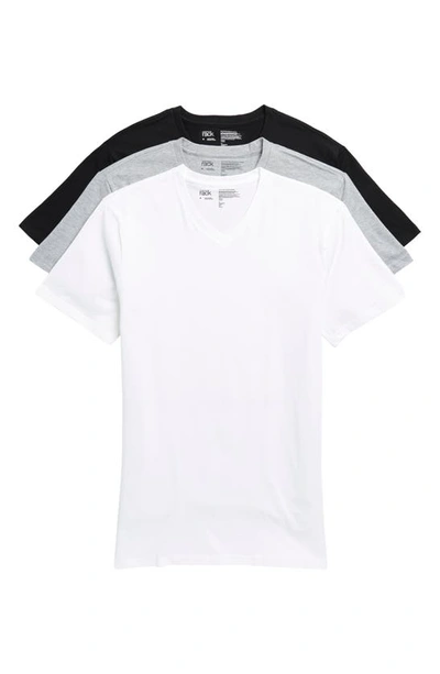 Shop Nordstrom Rack Stretch Cotton Regular Fit V-neck Undershirt In White Multi