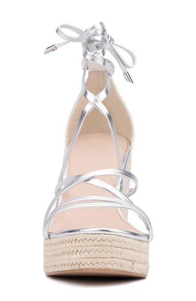 Shop Fashion To Figure Gracelynn Espadrille Platform Wedge Sandal In Silver