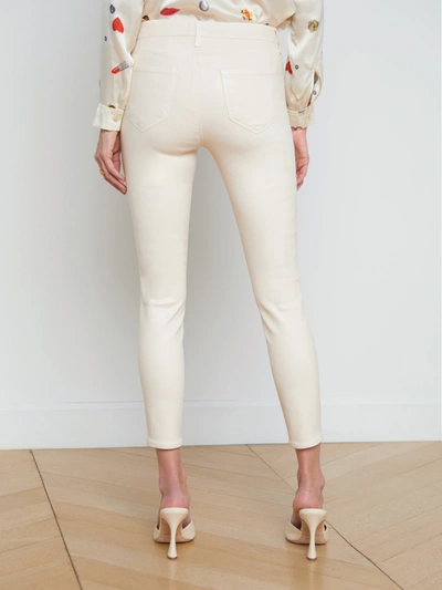 Shop L Agence Margot Coated Skinny Jean In French Vanilla Coated