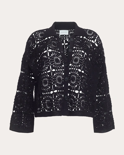 Shop Eleven Six Women's Tasha Crocheted Crop Jacket In Black
