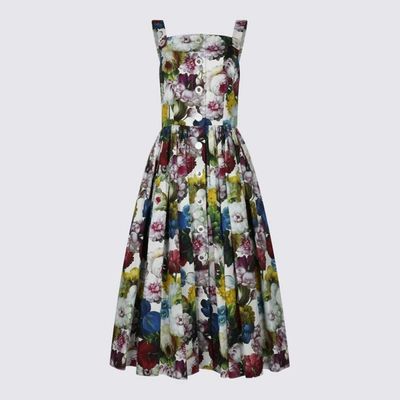 Shop Dolce & Gabbana Dresses In Fiore Notturno F.bco