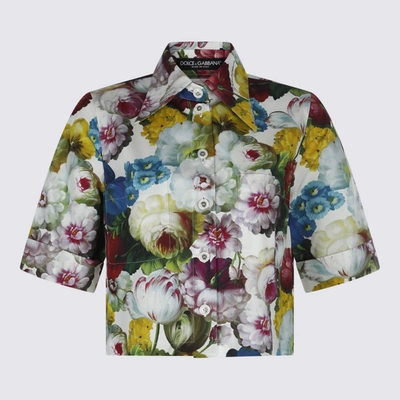 Shop Dolce & Gabbana Shirts In Fiore Notturno F.bco