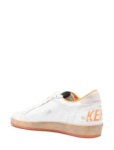 Shop Golden Goose Sneakers In White/beige/orange