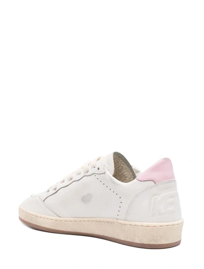 Shop Golden Goose Sneakers In White/platinum/pink