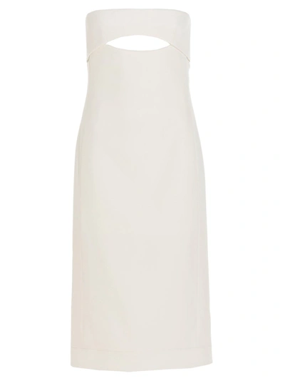 Shop Saint Laurent Cut-out Midi Dress Dresses White