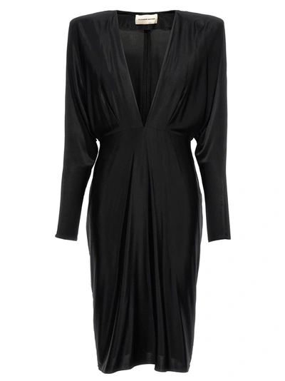 Shop Alexandre Vauthier V-neck Jersey Dress Dresses In Black