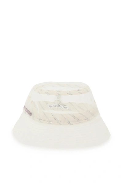 Shop Acne Studios Mesh Bucket Hat Men In White