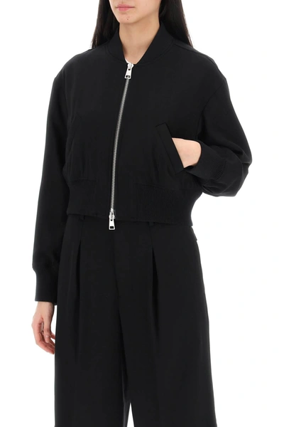 Shop Ami Alexandre Mattiussi Ami Alexandre Matiussi Cropped Twill Bomber Jacket Women In Black