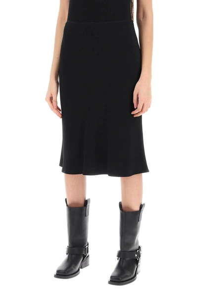 Shop Ami Alexandre Mattiussi Ami Alexandre Matiussi Midi Crepe Skirt In Women In Black