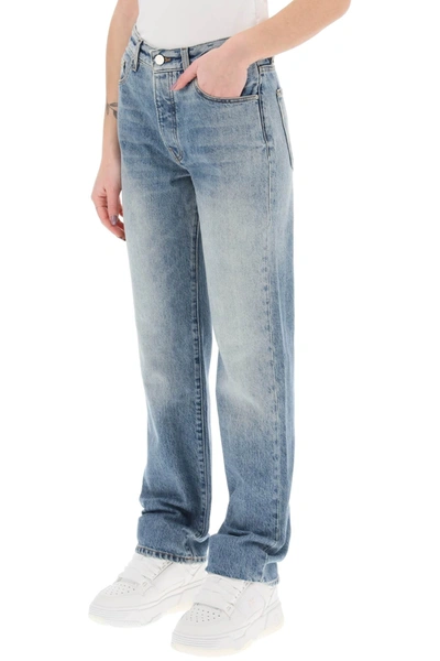 Shop Amiri Straight Cut Jeans Women In Blue