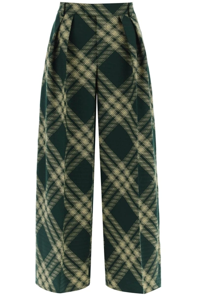 Shop Burberry Check Palazzo Pants Women In Multicolor