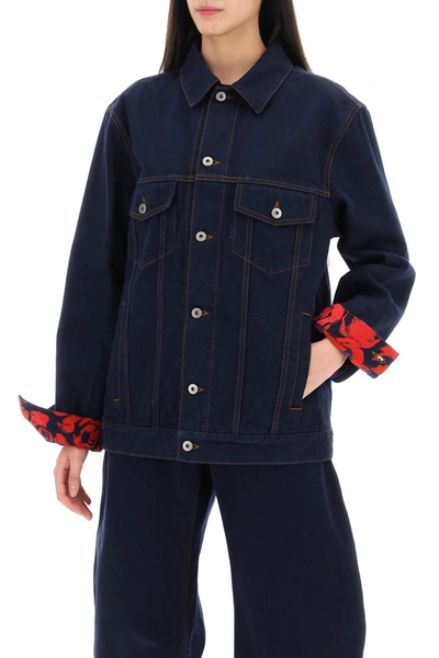 Shop Burberry Japanese Denim Jacket For Men/w Women In Blue